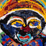 Acryl schilderij, Maya Wildevuur, Gezicht